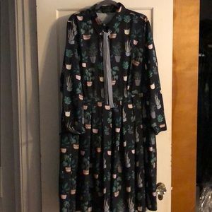 EUC Eloquii potted plant A-line shirtdress size 22